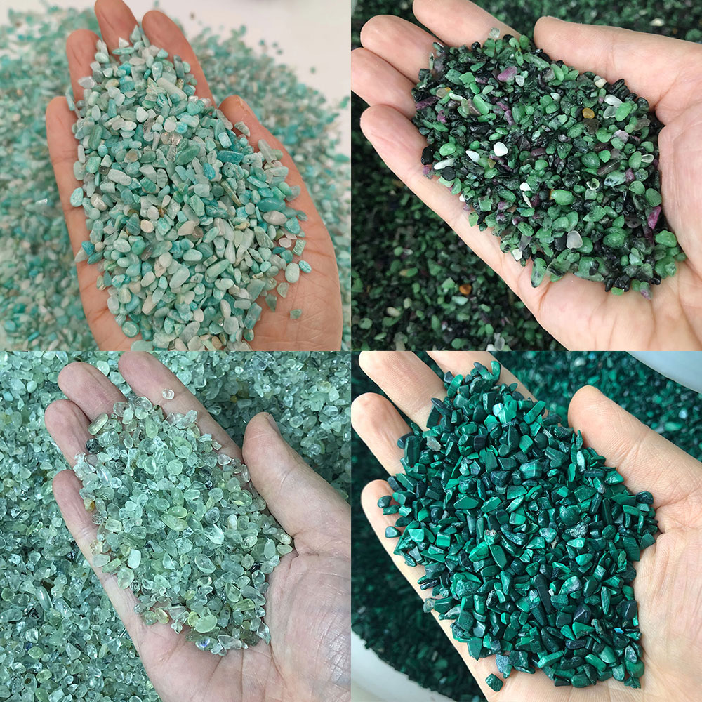 Fish Tank Gravel - Natural Stone Crystals Mini Peridot Amazonite