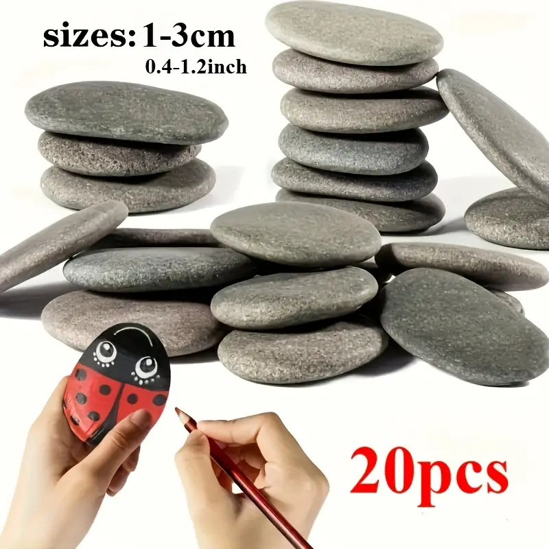 20Pcs Natural River Rocks Smoo - Fish Tank Gravel 评论和价格