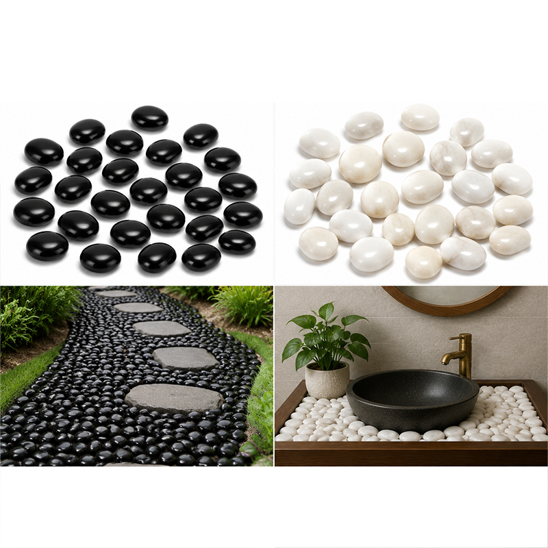 White&Black Polished River Roc - Fish Tank Gravel 评论和价格
