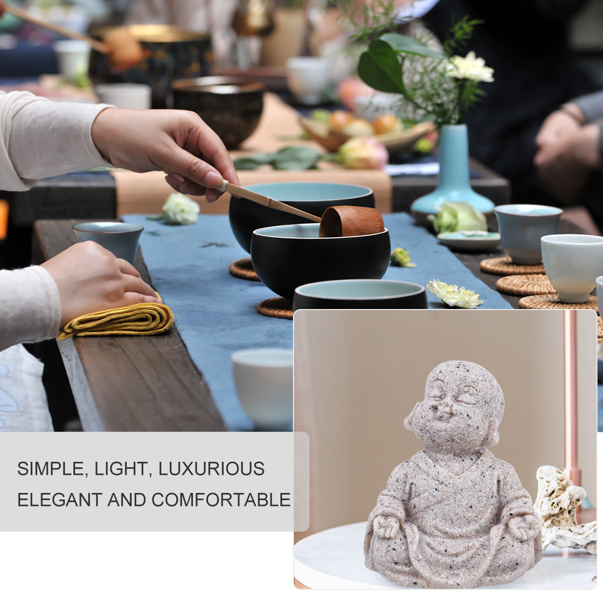 Maitreya Buddha Statue Sandsto - Fish Aquarium Home 评论和价格